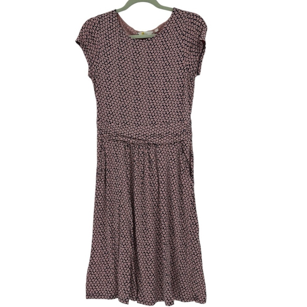 Boden Amelie Jersey Dress Short Sleeve Pockets Women's daisy Floral Size 6